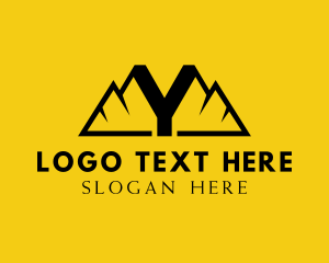 Camping Equipment - Mountain Terrain Letter Y logo design