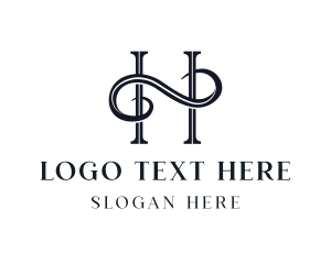 Banking - Elegant Swirl Business Letter H logo design