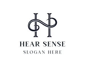 Elegant Swirl Business Letter H logo design