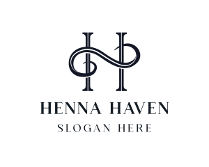 Elegant Swirl Business Letter H logo design