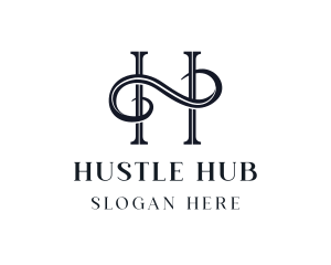 Elegant Swirl Business Letter H logo design