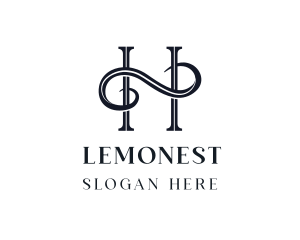 Business Ventures - Elegant Swirl Business Letter H logo design