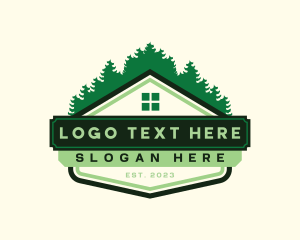 House - Forest Roof House logo design