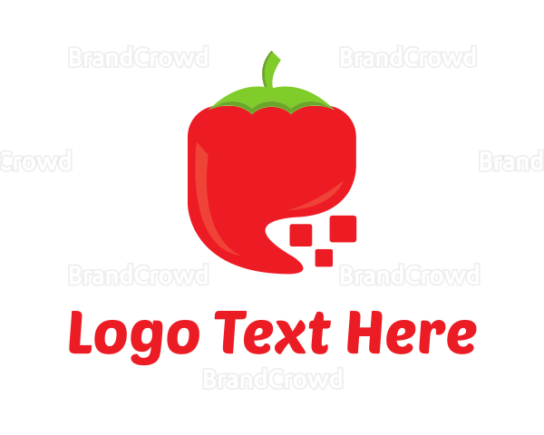 Red Digital Chili Pixel Logo