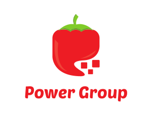 Mexican - Red Digital Chili Pixel logo design