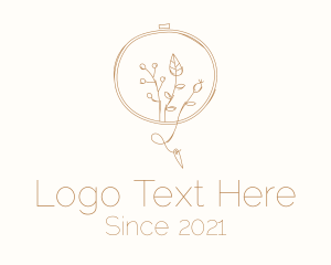 Needleworker - Autumn Plant Embroidery logo design