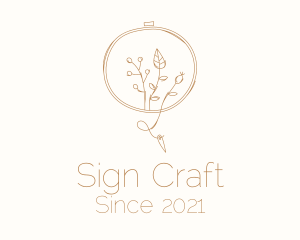 Autumn Plant Embroidery logo design