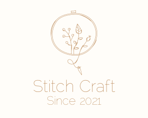 Autumn Plant Embroidery logo design