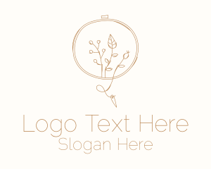 Autumn Plant Embroidery Logo