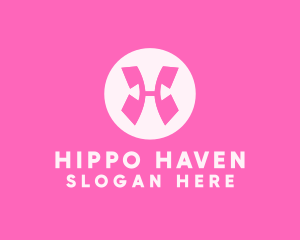 Pink Wellness Letter H logo design