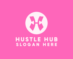 Pink Wellness Letter H logo design