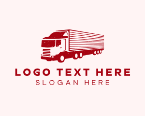 Truck - Red Forwarding Vehicle logo design