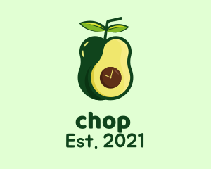 Eatery - Green Avocado Clock logo design