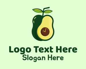 Green Avocado Clock Logo