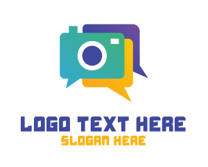 Speech Bubble - Colorful Camera Chat logo design