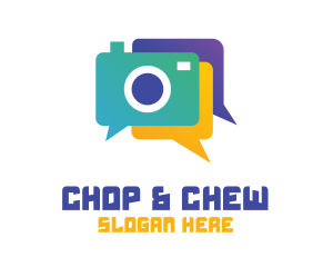 Colorful Camera Chat logo design