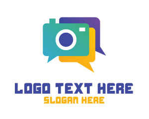 Messenger - Colorful Camera Chat logo design