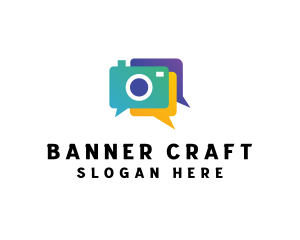 Colorful Camera Chat logo design