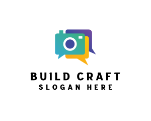 Colorful Camera Chat logo design