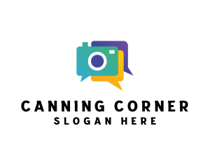 Colorful Camera Chat logo design