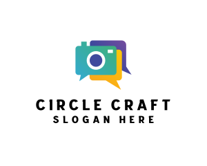 Colorful Camera Chat logo design