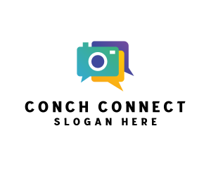 Colorful Camera Chat logo design