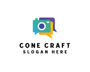 Colorful Camera Chat logo design