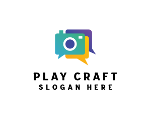 Colorful Camera Chat logo design