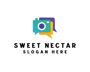 Colorful Camera Chat logo design