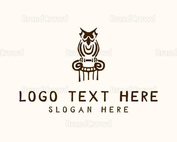 Owl Doodle Pillar Logo
