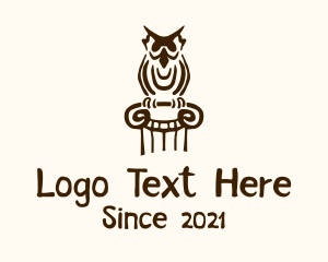 Doodle - Owl Doodle Pillar logo design