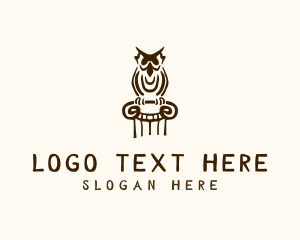 Doodle - Owl Doodle Pillar logo design