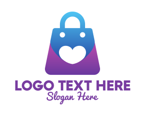 Comma - Shopping Bag Love logo design