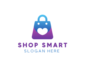 Shopping Bag Love logo design