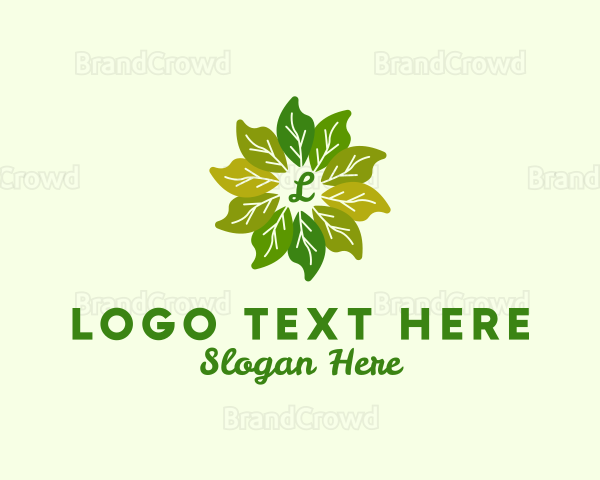 Plant Leaves Organic Farming Logo