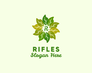 Plant Leaves Organic Farming Logo
