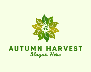 Plant Leaves Organic Farming logo design