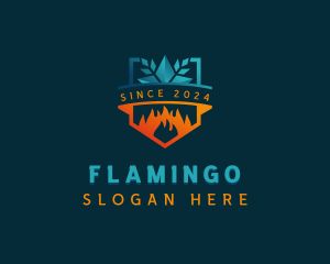 HVAC Flaming Ice Logo