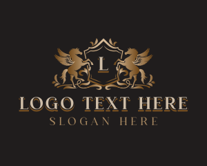 Elite - Luxury Shield Pegasus logo design