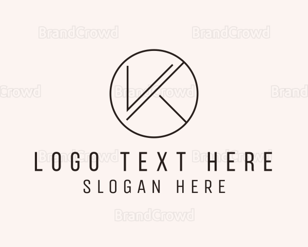 Letter K Minimal Circle Logo
