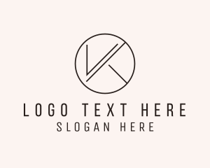 Vlog - Letter K Minimal Circle logo design