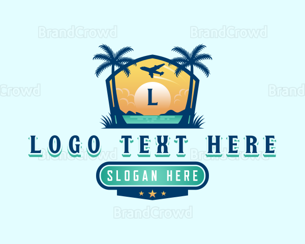 Tropical Beach Vacation Logo