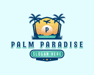 Tropical Beach Vacation logo design