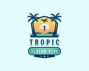 Tropical Beach Vacation logo design