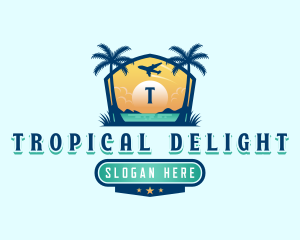 Tropical Beach Vacation logo design