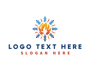 Fire Ice HVAC logo design