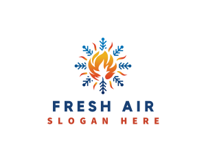 Fire Ice HVAC logo design