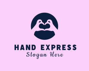 Sign Language - Friendship Heart Hands logo design