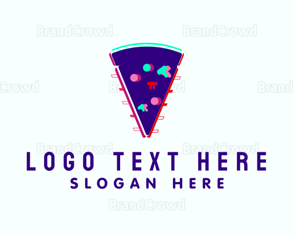 Glitch Pizza Slice Logo