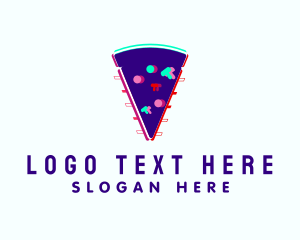 Food - Glitch Pizza Slice logo design